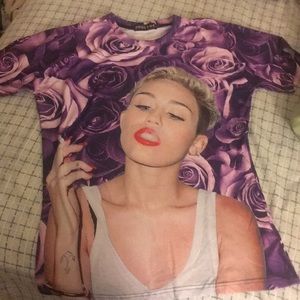 NWOT Miley Cyrus Floral Tshirt